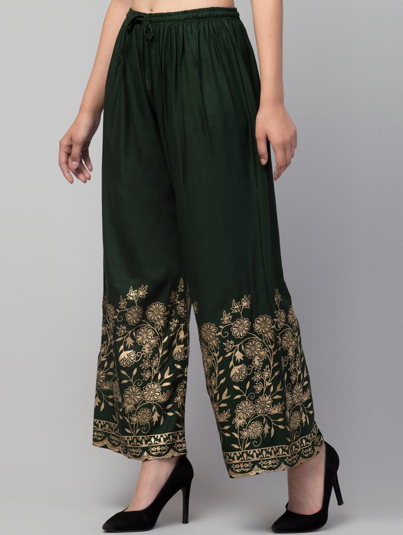 green bottom placement print palazzo - 20300750 - Standard Image - 1