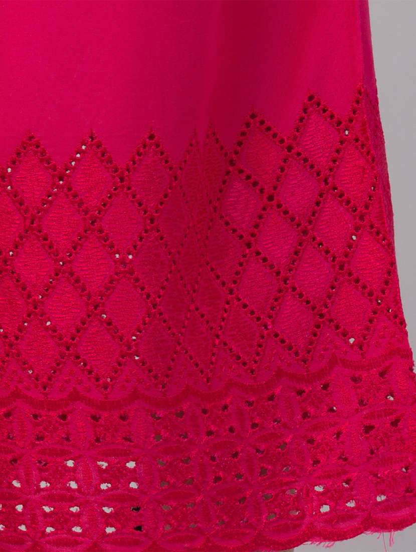 pink solid with work palazzo - 20300780 -  Standard Image - 4
