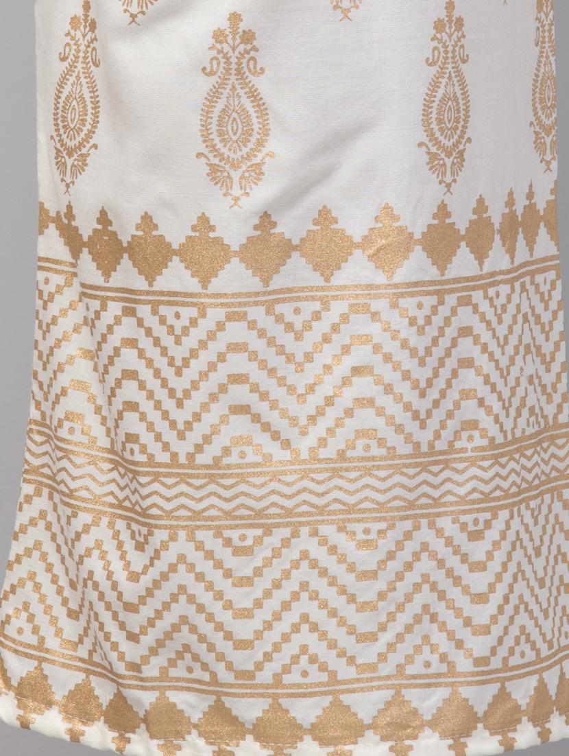 optic white bottom placement print straight palazzo - 20300790 - Standard Image - 4