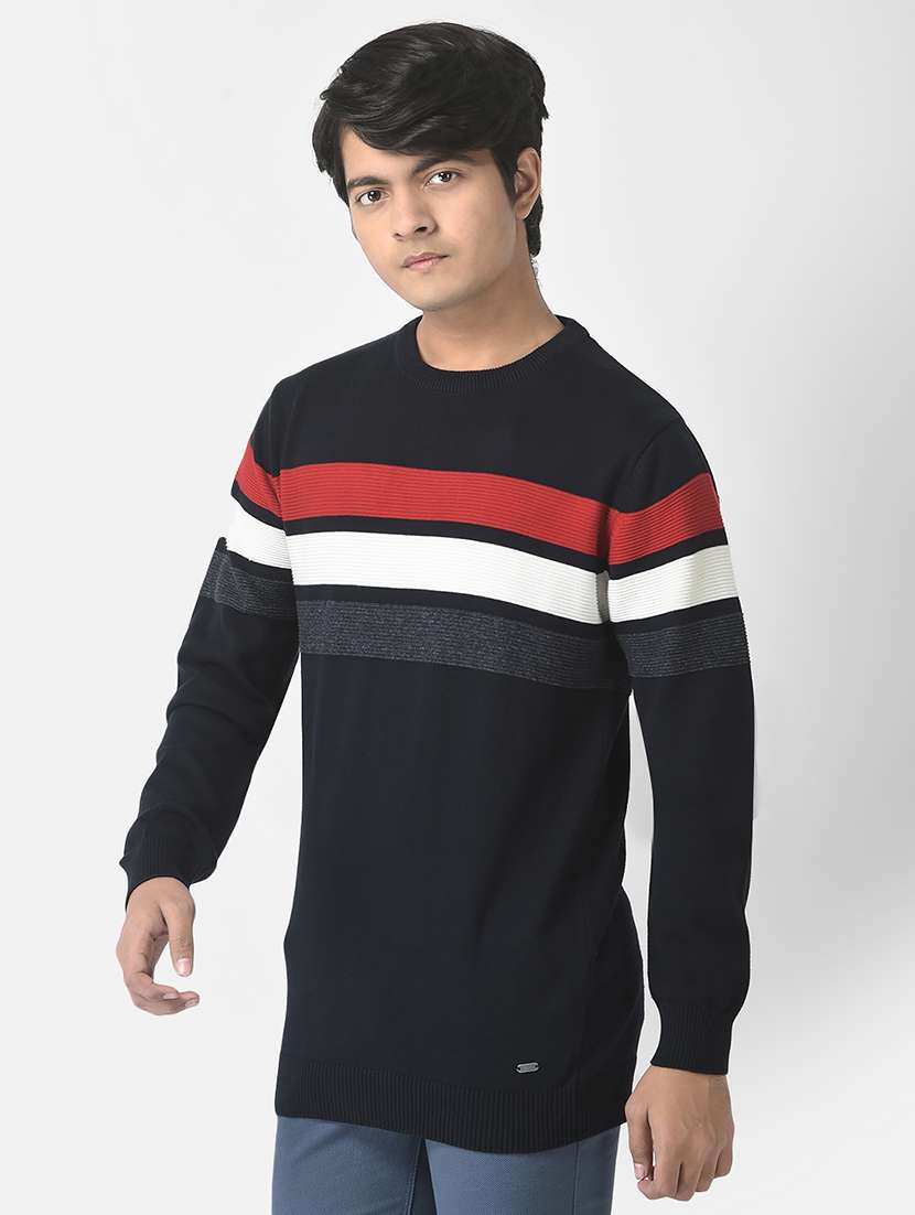 boys round neck color block sweater - 20301286 - Standard Image - 1