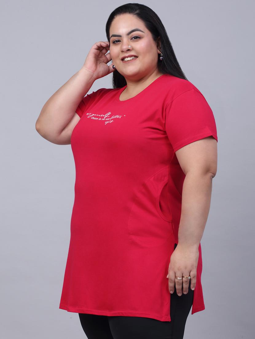 women's chest print crew neck t-shirt - 20301298 - Standard Image - 1