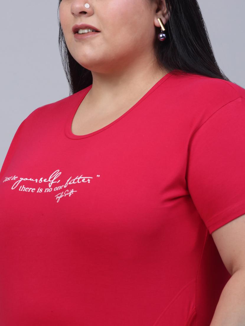 women's chest print crew neck t-shirt - 20301298 - Standard Image - 4