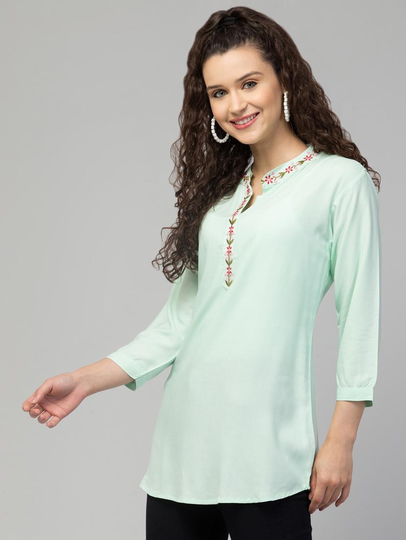 neo mint embroidered regular tunic - 20301305 -  Standard Image - 1