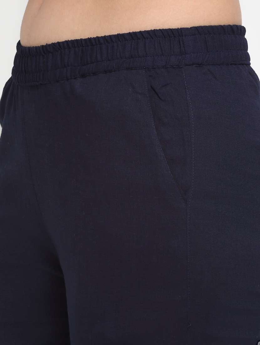 women mid rise solid flat front trouser - 20301390 -  Standard Image - 4