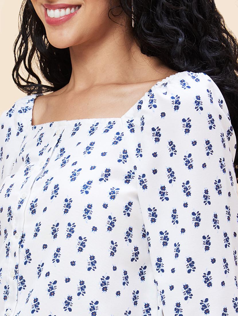 women white viscose regular top - 20301549 - Standard Image - 6