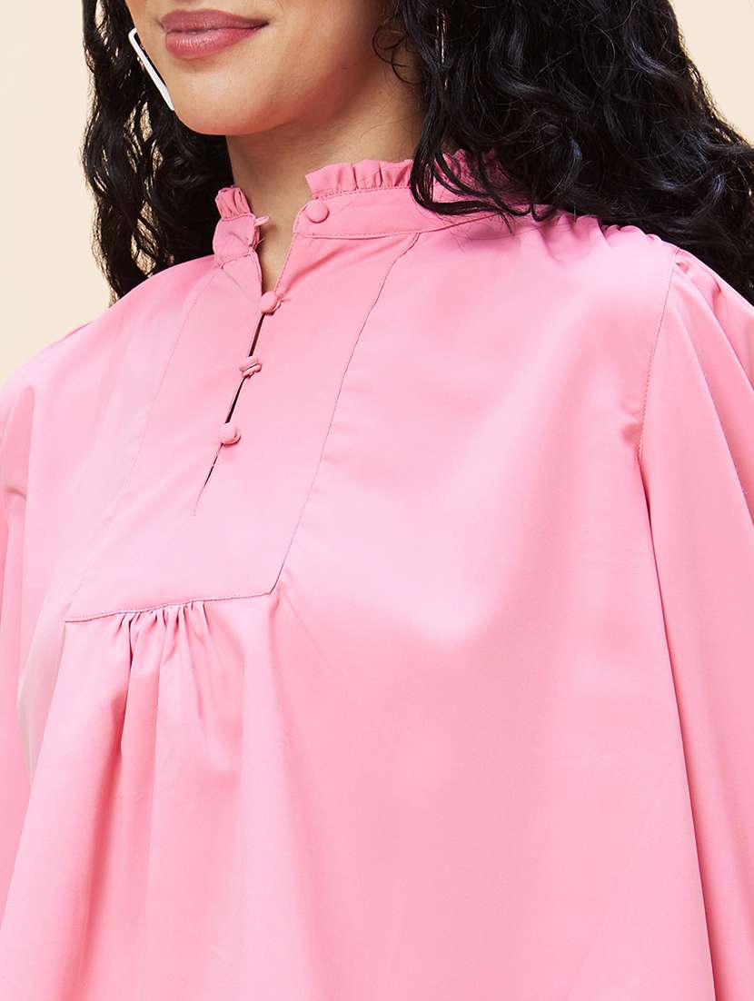 women pink polyester regular top - 20301551 -  Standard Image - 6