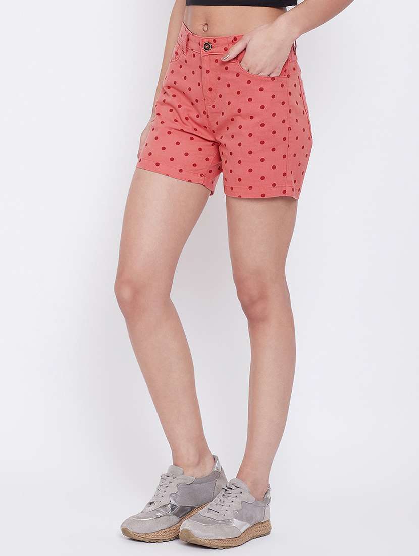 coral polka dots tailored short - 20301894 -  Standard Image - 1
