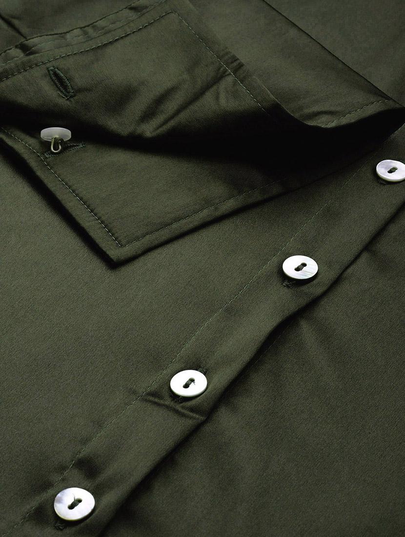 olive satin plus shirt - 20302536 - Standard Image - 4
