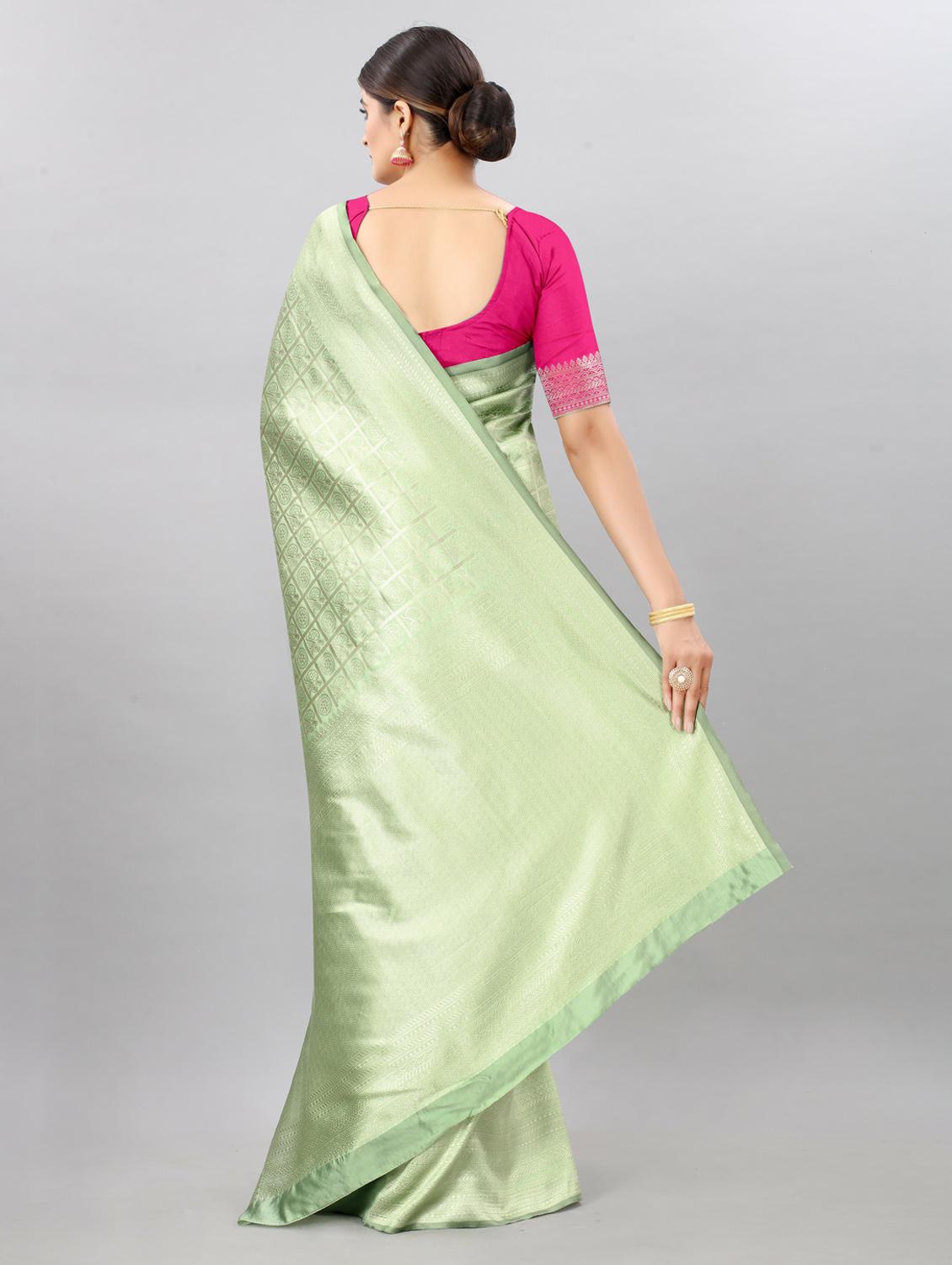 neo mint colored patola saree with blouse - 20302562 - Standard Image - 1