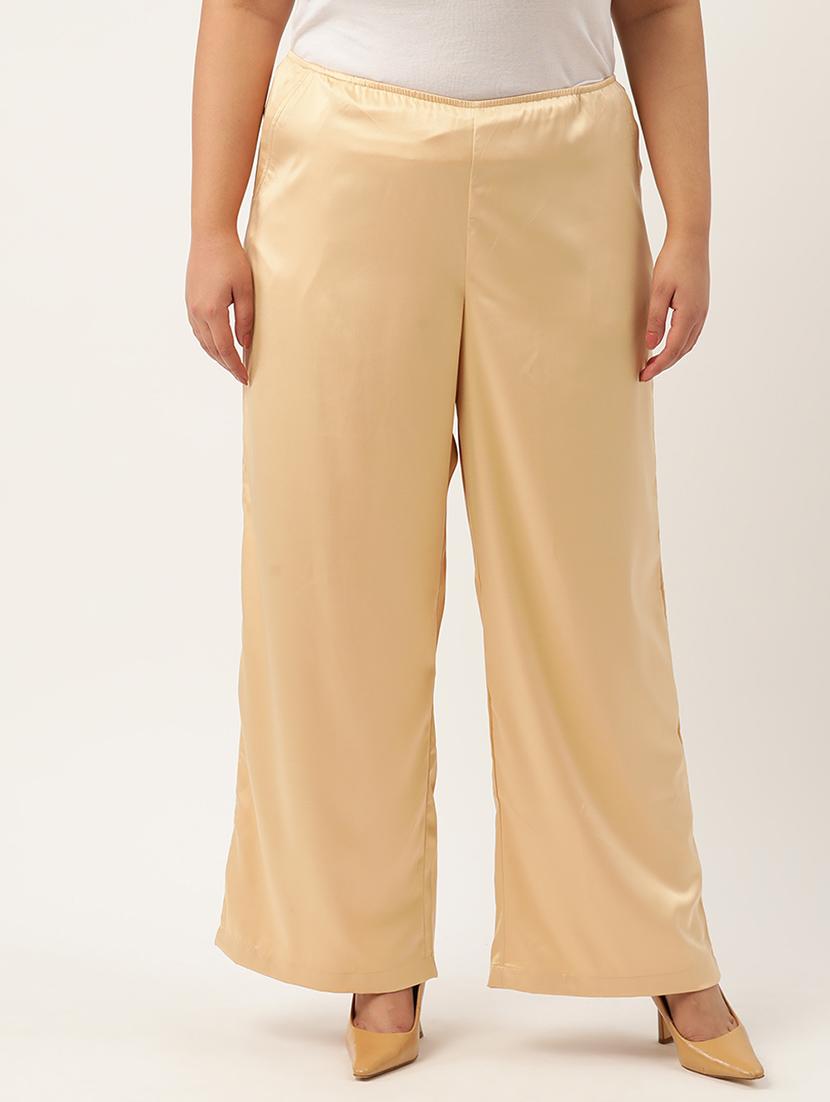 beige linen relaxed fit palazzo - 20302752 - Zoom Image - 0