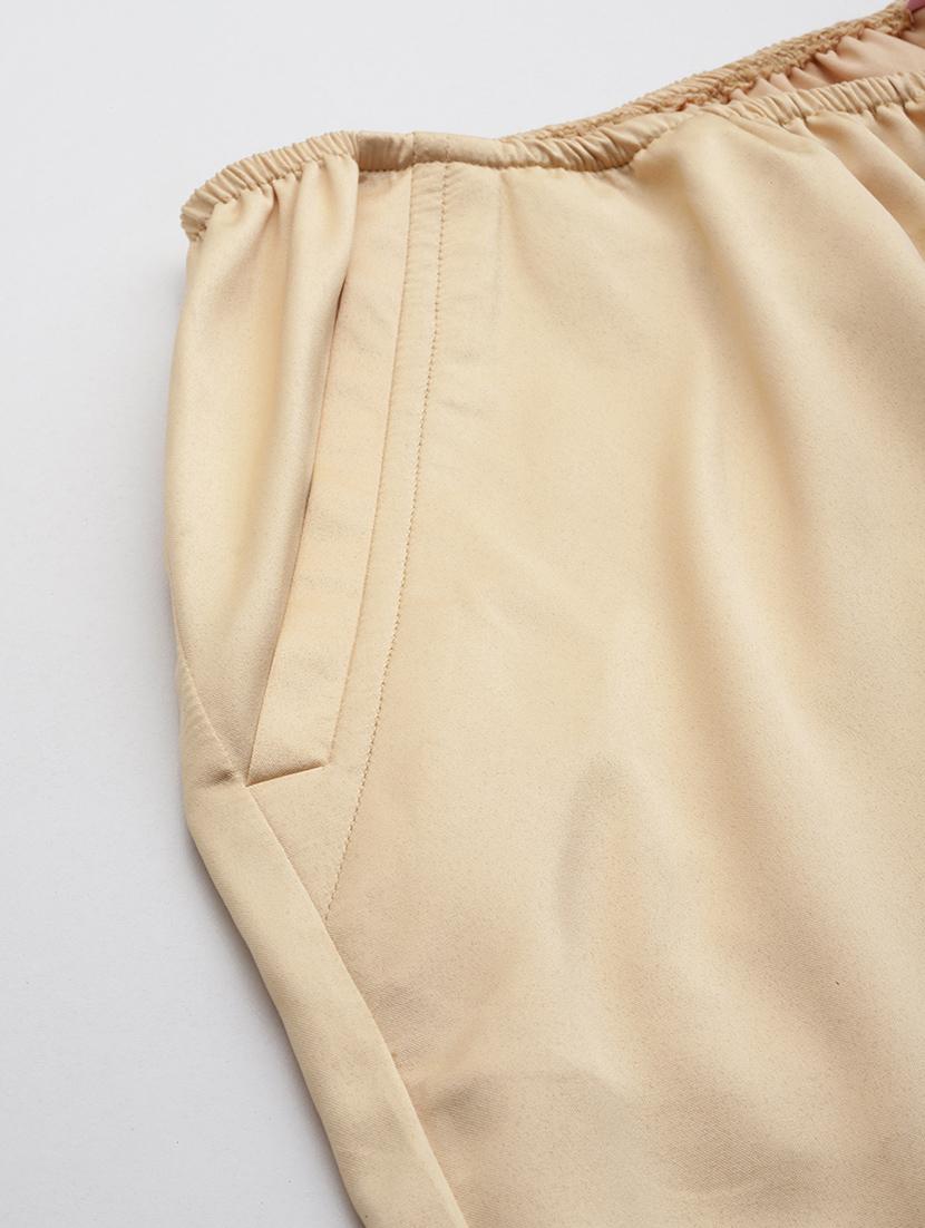 beige linen relaxed fit palazzo - 20302752 - Standard Image - 4