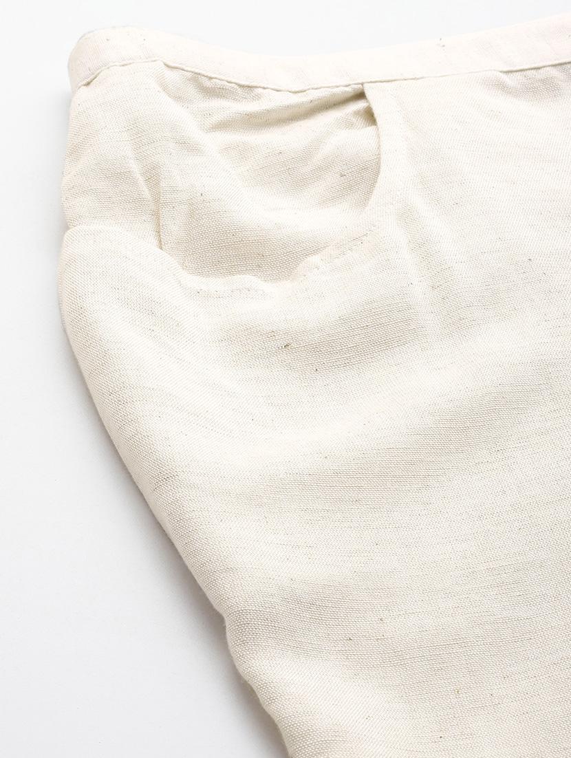 off white linen flat front trousers - 20302760 - Standard Image - 4