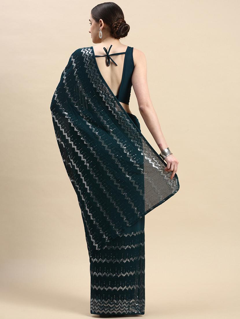 women's green colored saree with blouse - 20303121 - Standard Image - 1