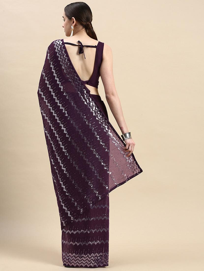 soft georgette saree with sequence embroidery - 20303123 - Standard Image - 1