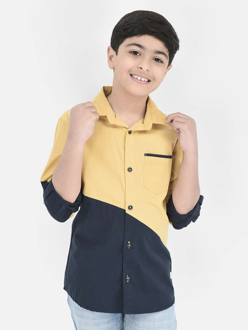 multi colored color blocked shirt for kids