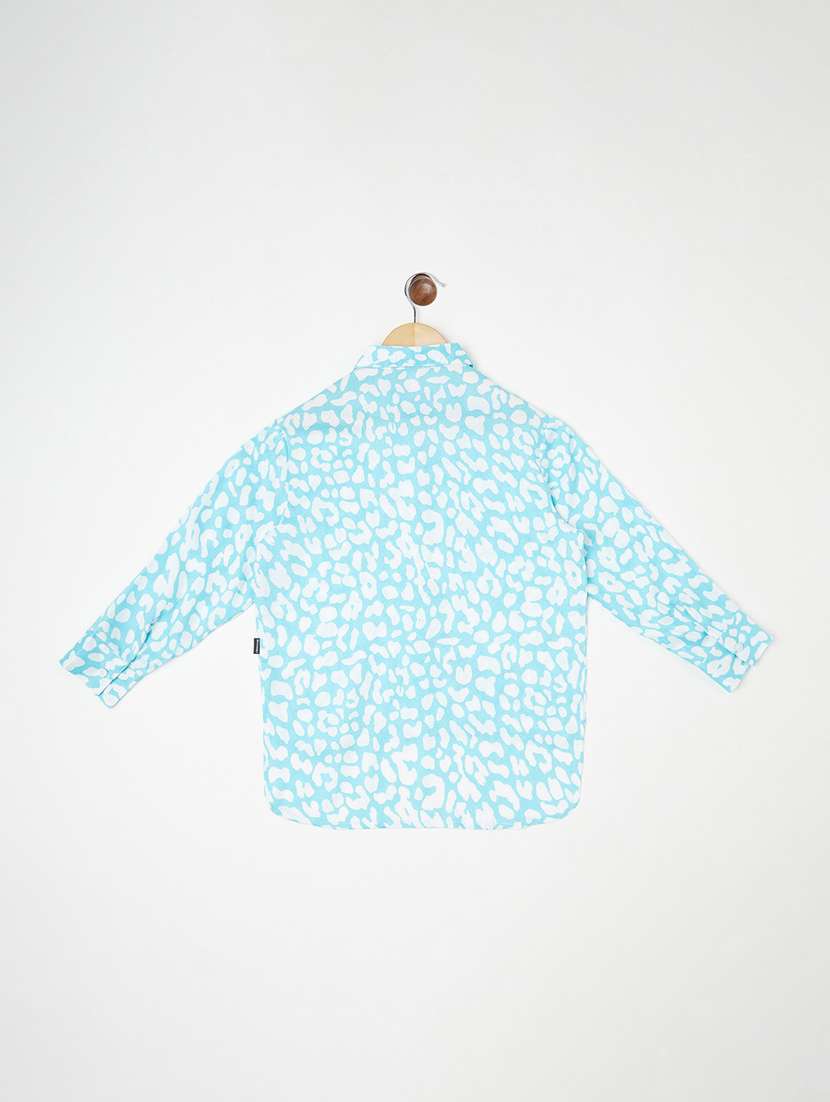 boys light blue animal print 100% viscose shirt - 20304050 -  Standard Image - 1