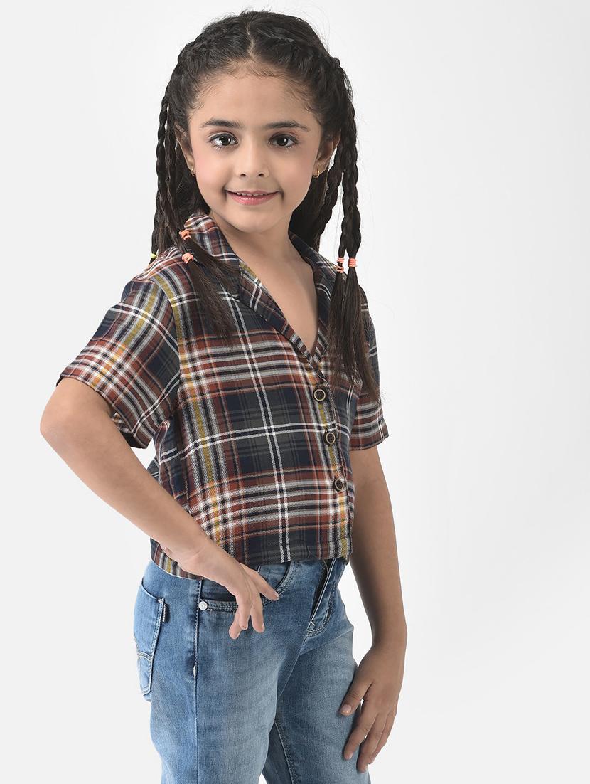 girls check cotton shirt  - 20304251 -  Standard Image - 1