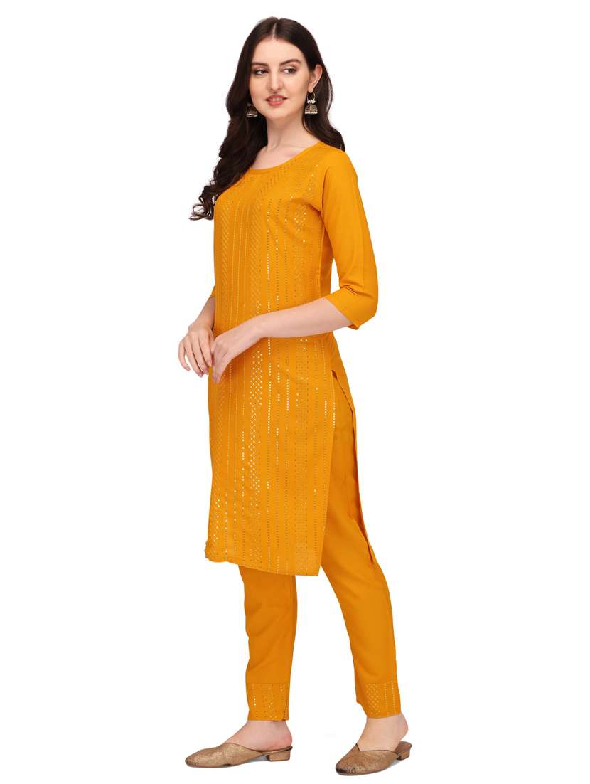 yellow colored kurta pant set - 20304894 -  Standard Image - 1