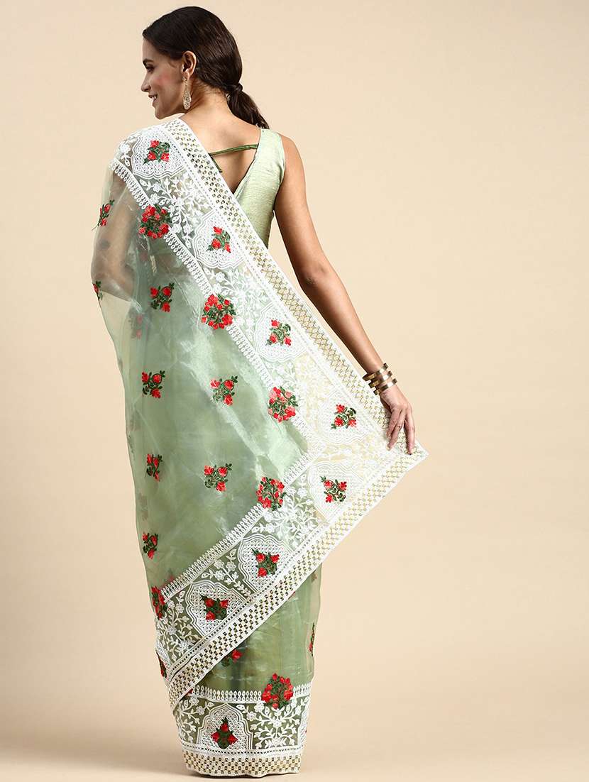 women's embroidered saree with blouse - 20305468 -  Standard Image - 1