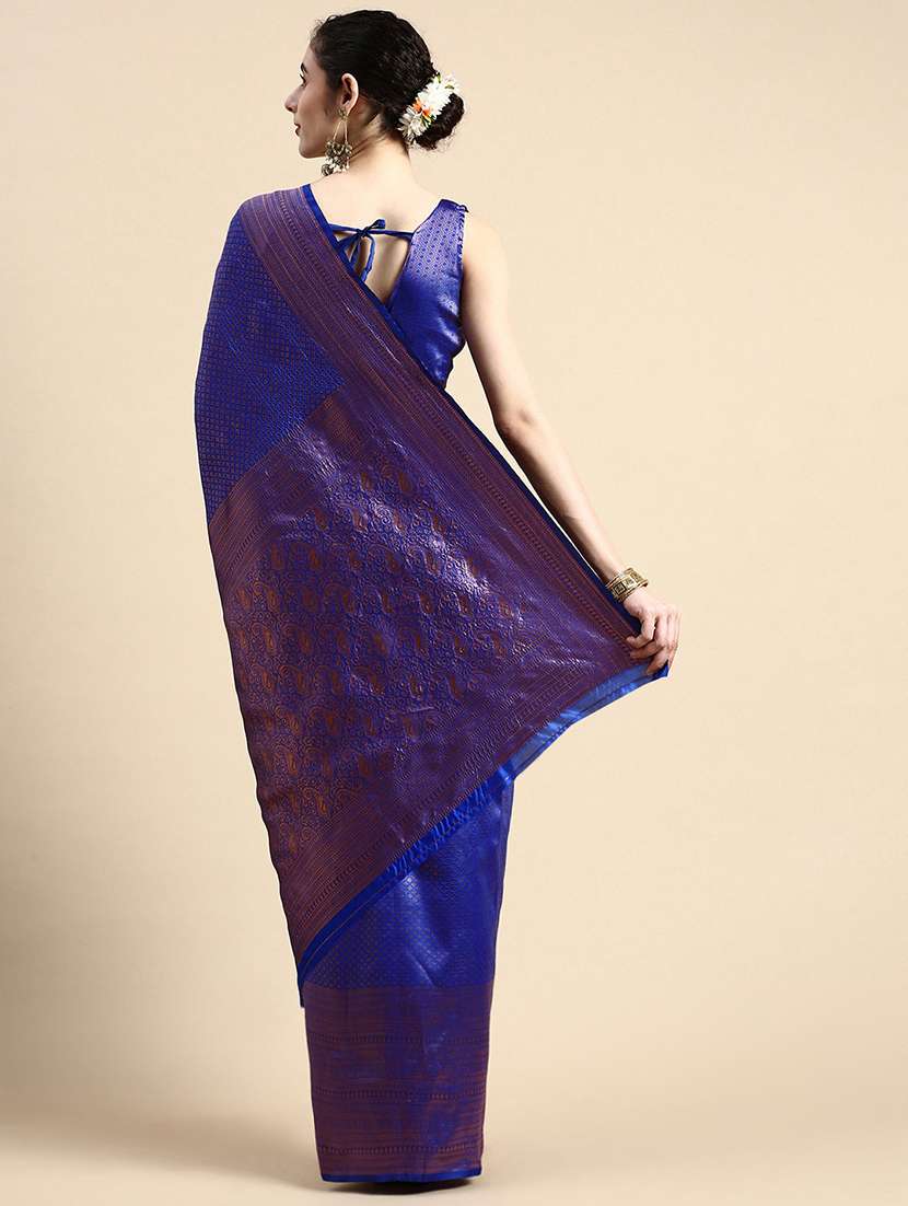 women's self design purple colored saree with blouse - 20305509 -  Standard Image - 1