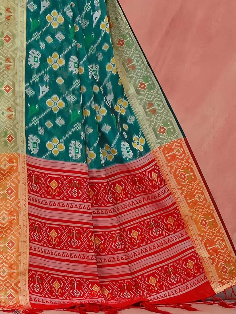 women's self design turquoise colored saree with blouse - 20305898 -  Standard Image - 1