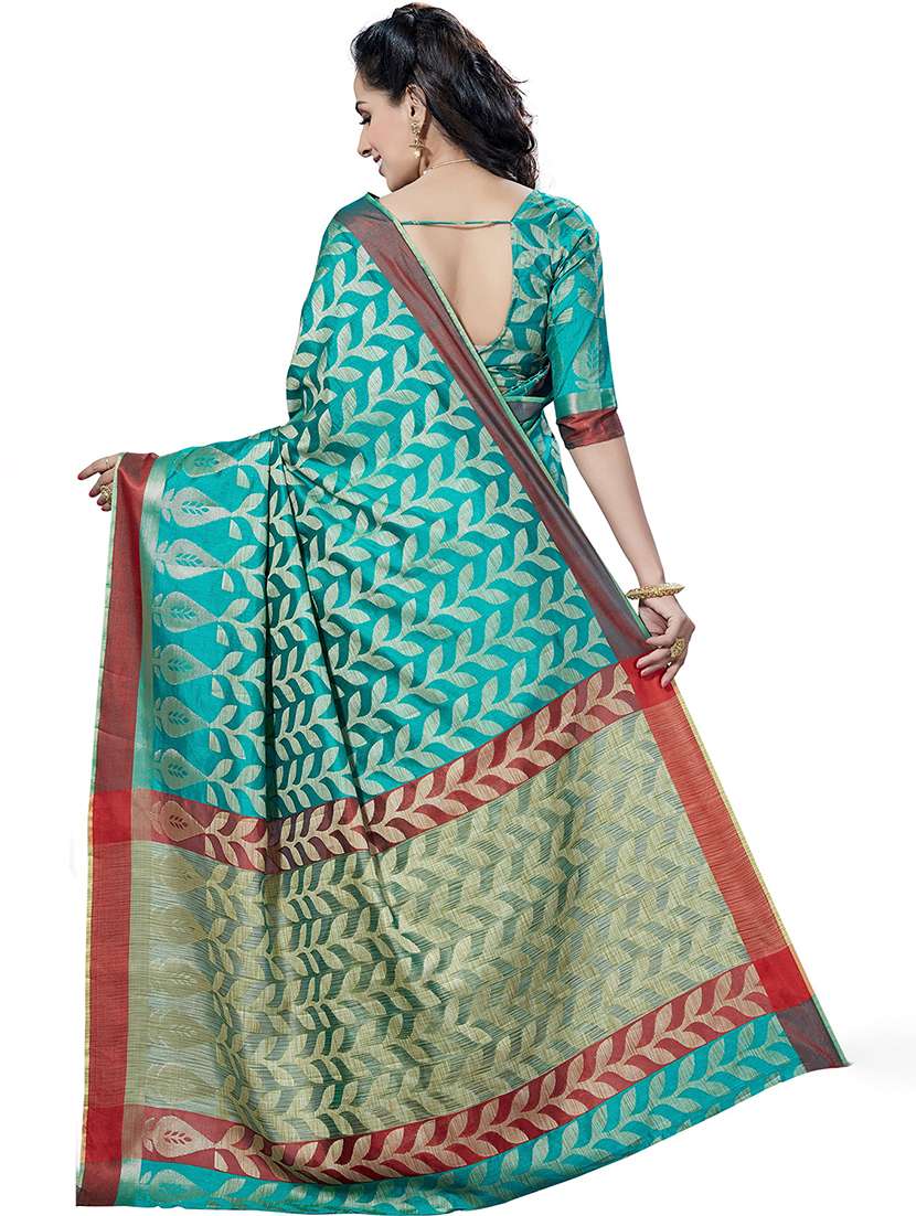 women's self design blue colored saree with blouse - 20305954 -  Standard Image - 1