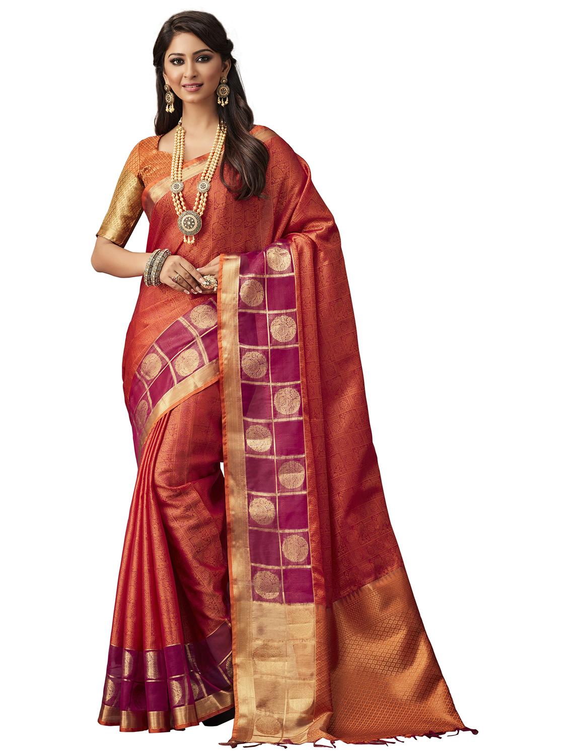 women's self design multi colored saree with blouse - 20306069 -  Zoom Image - 0