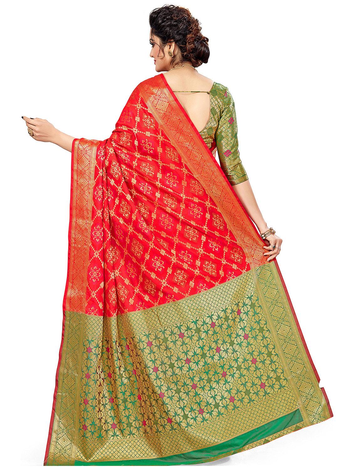multi colored patola  saree with blouse - 20306190 -  Standard Image - 1