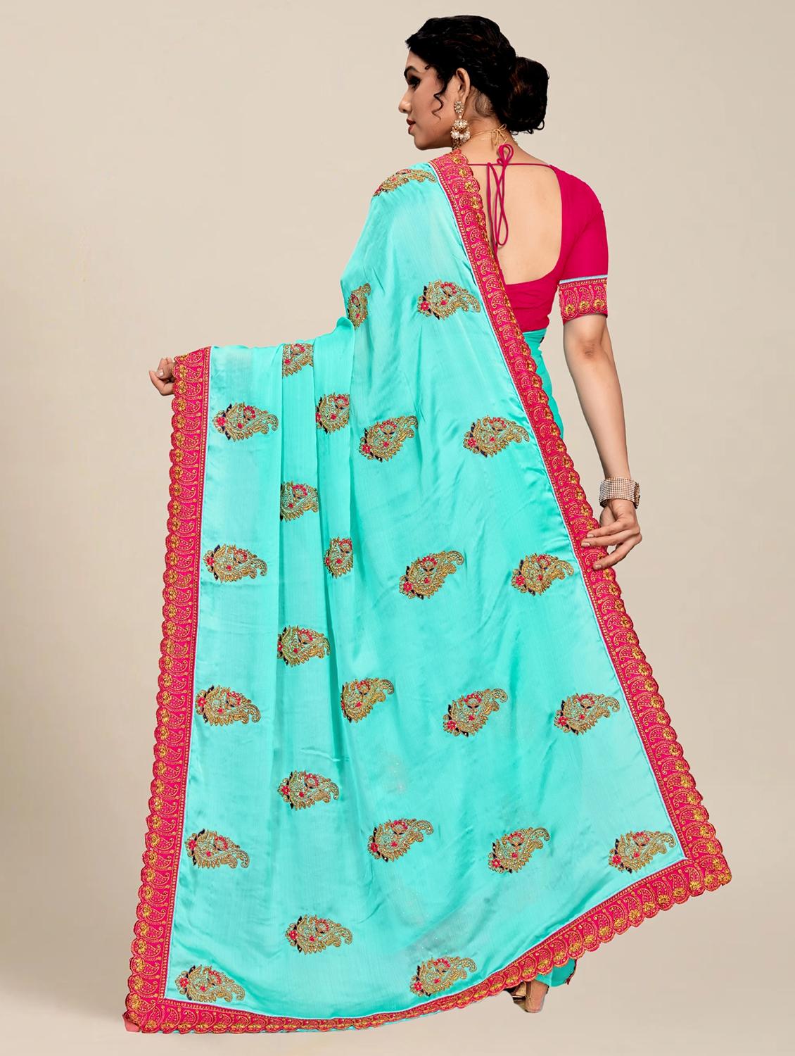 women's embroidered saree with blouse - 20306286 - Standard Image - 1