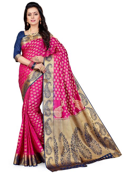 women's self design magenta colored saree with blouse - 20306302 -  Standard Image - 0