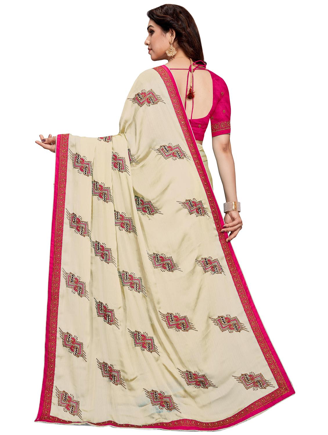 women's embroidered saree with blouse - 20306340 - Standard Image - 1