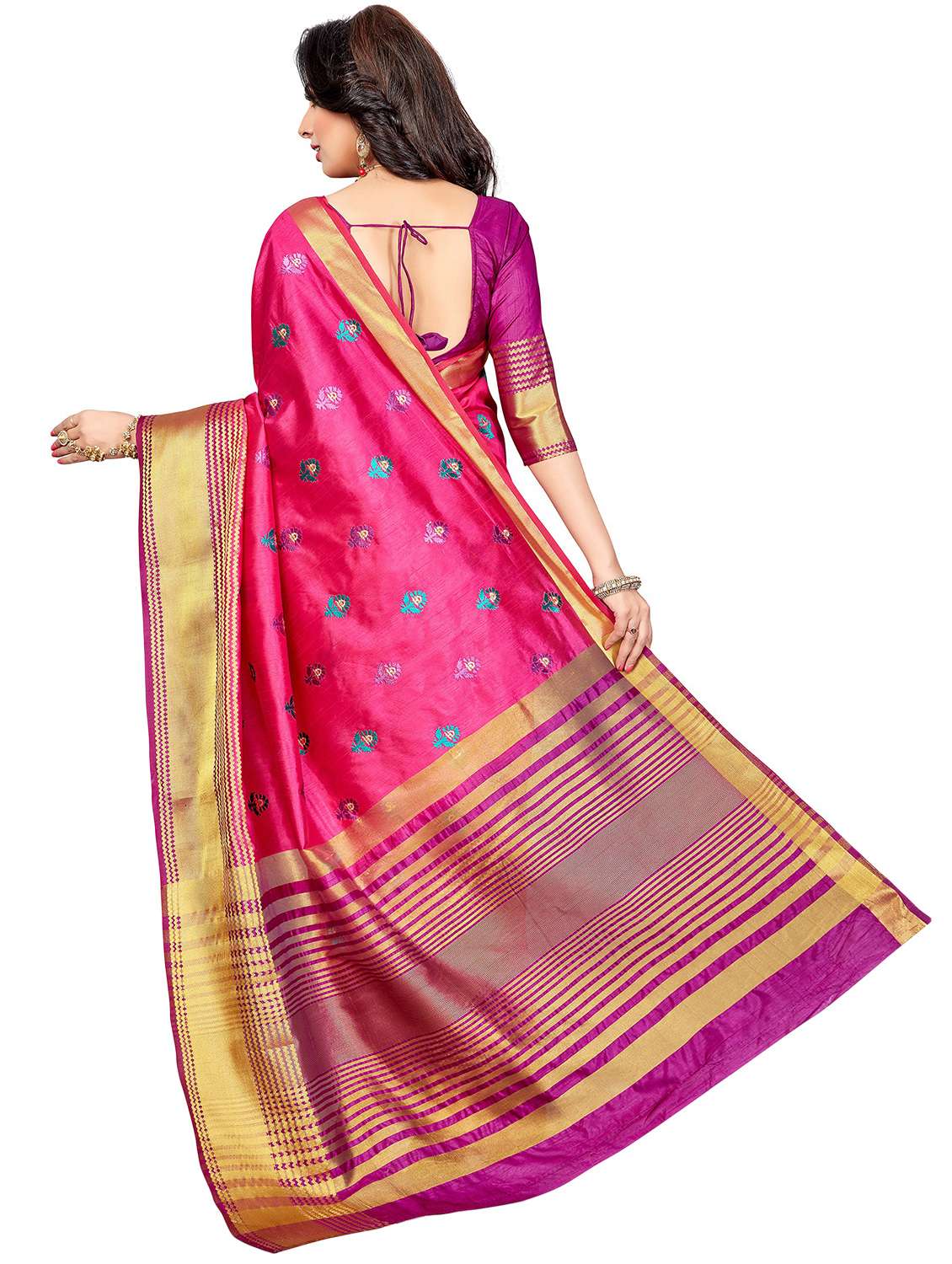 women's embroidered saree with blouse - 20306342 -  Standard Image - 1