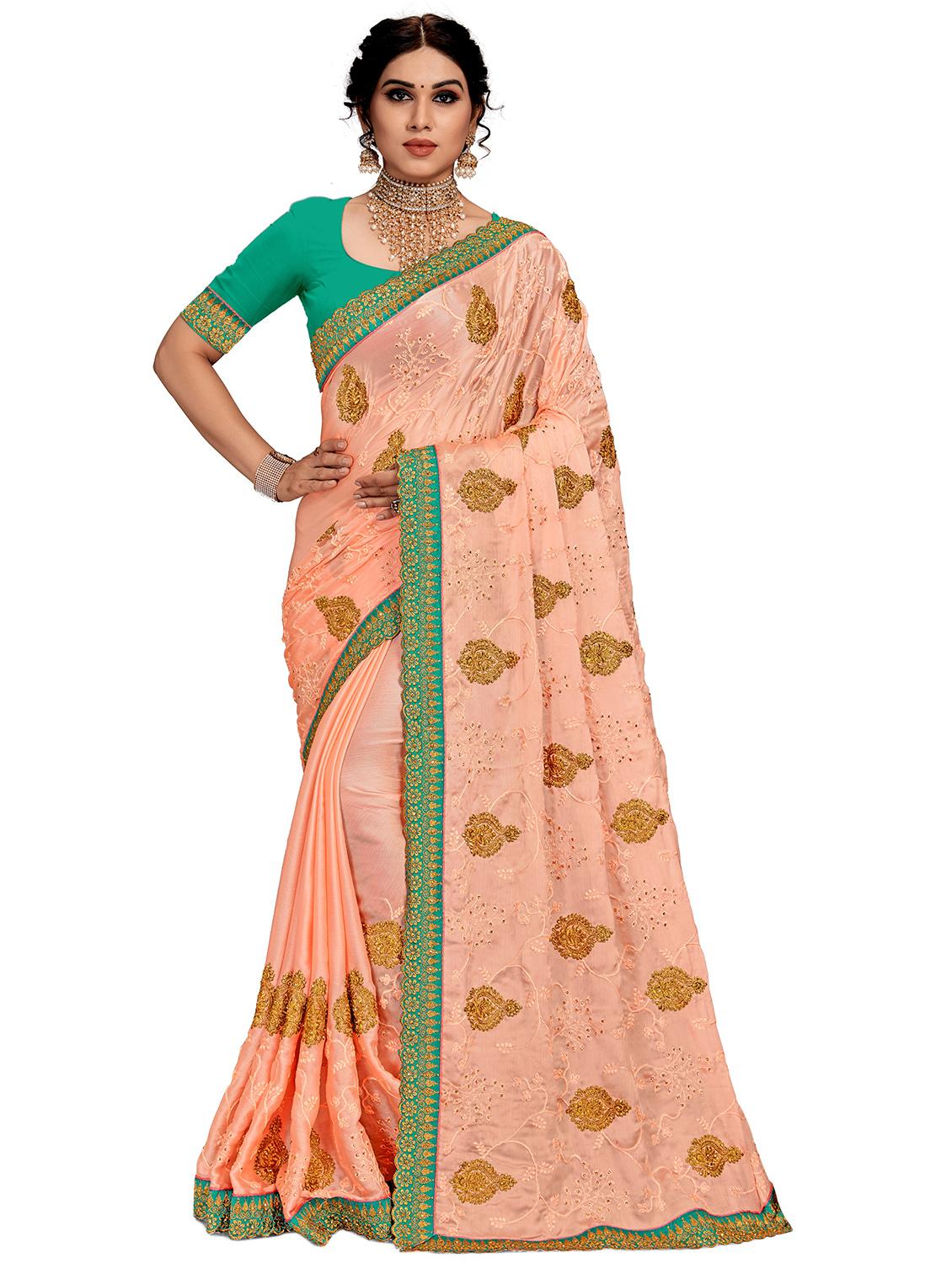 women's embroidered saree with blouse - 20306386 -  Zoom Image - 0