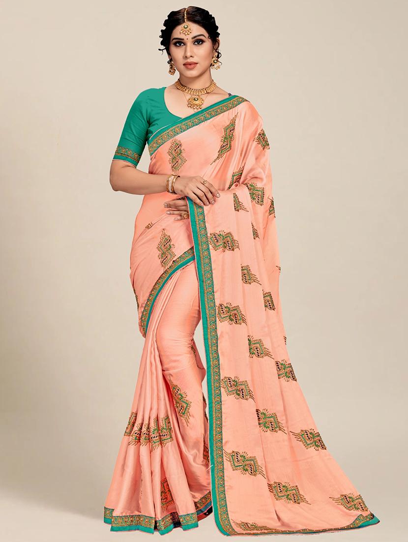 women's embroidered saree with blouse - 20306422 -  Zoom Image - 0