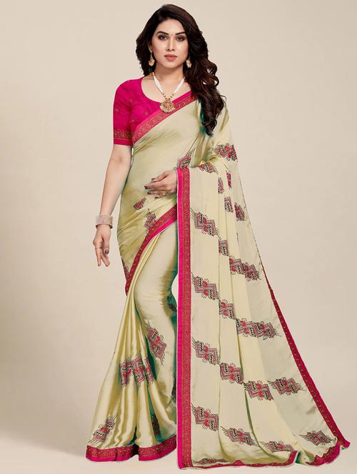 women's embroidered saree with blouse - 20306423 - Standard Image - 0