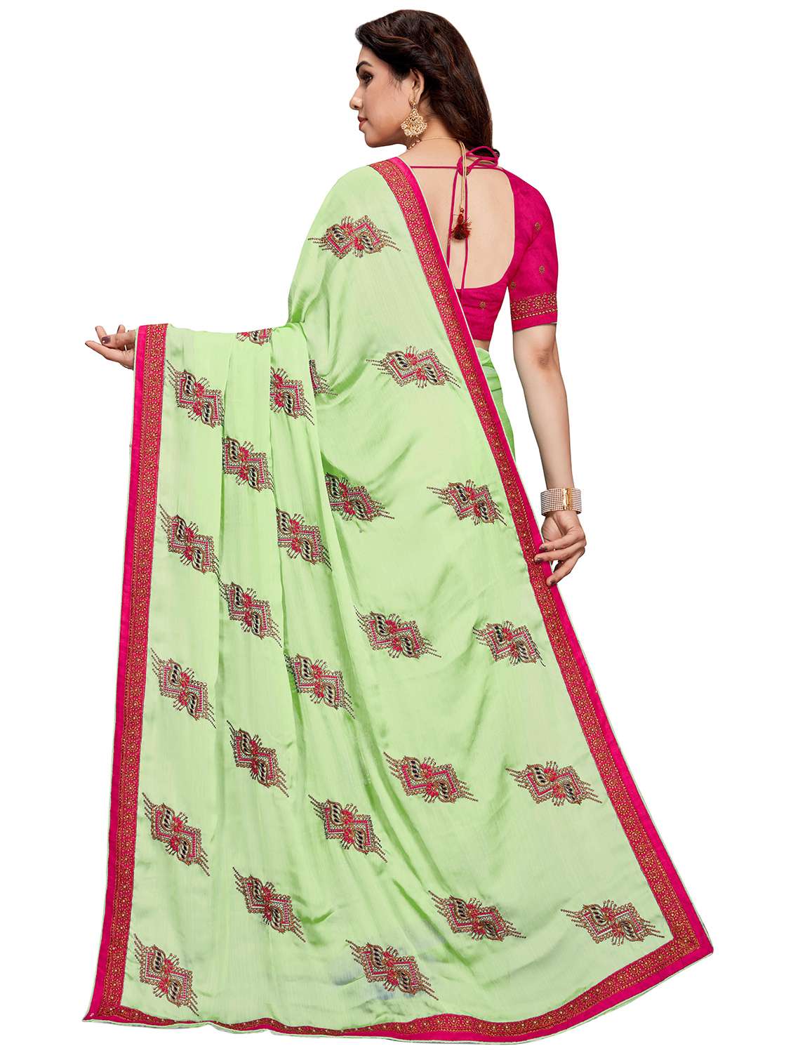 women's embroidered saree with blouse - 20306452 -  Standard Image - 1