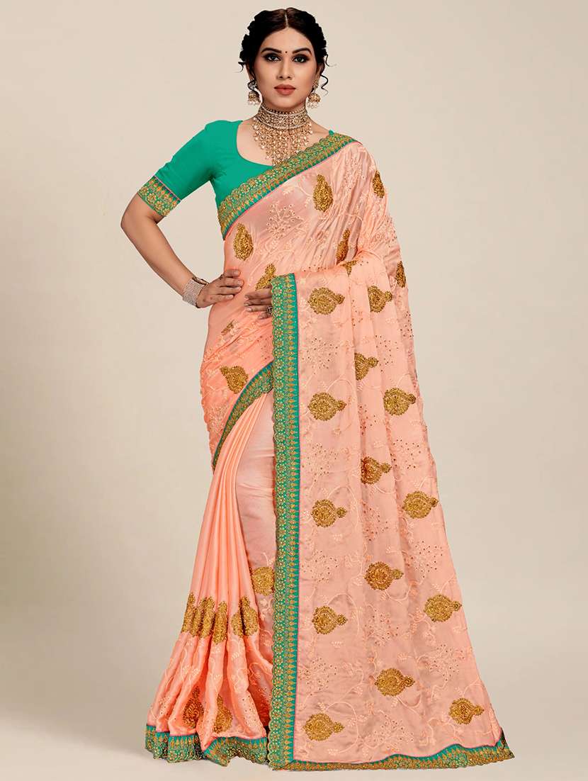 women's embroidered saree with blouse - 20306543 -  Zoom Image - 0