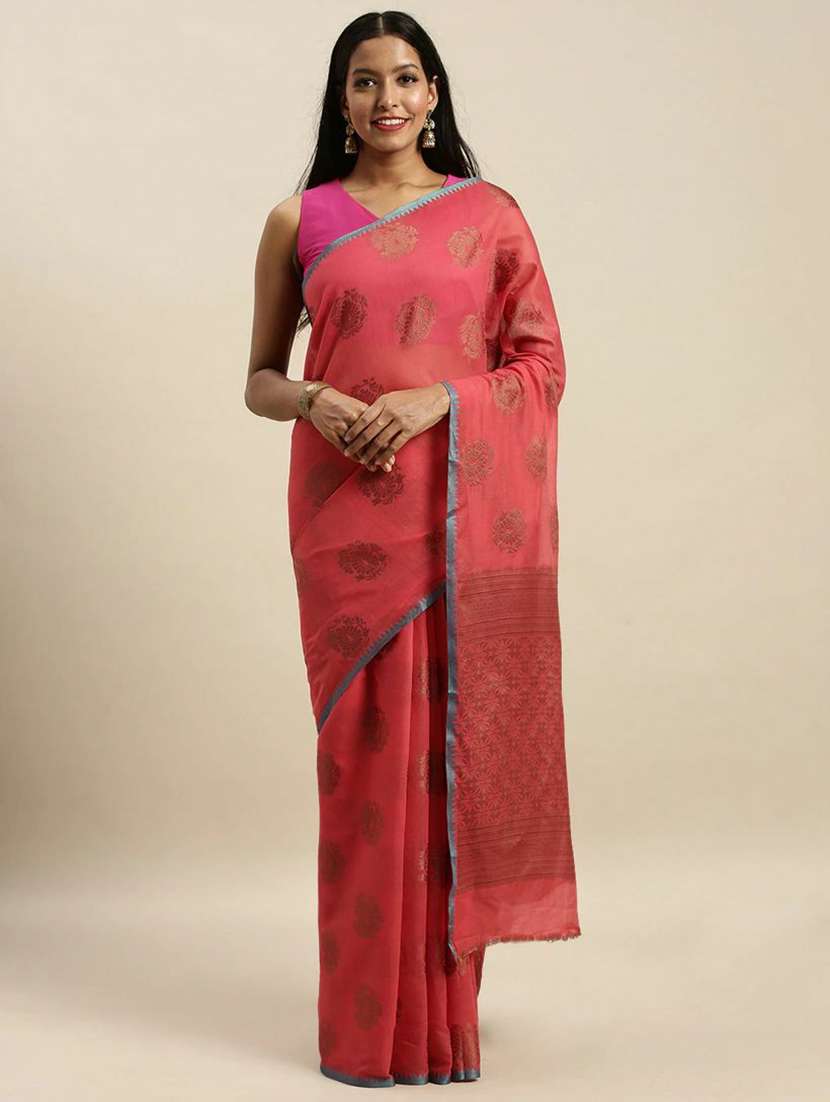 women's self design red colored saree with blouse - 20306583 - Zoom Image - 0