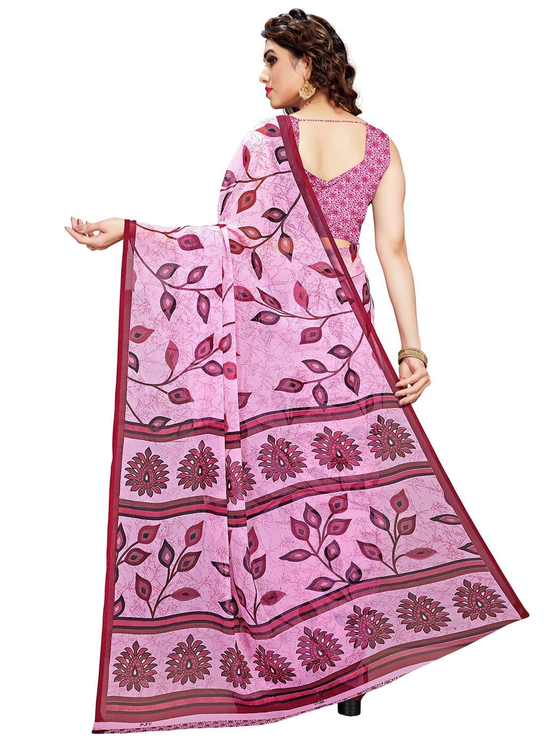 women's floral mauve colored saree with blouse - 20306612 -  Standard Image - 1