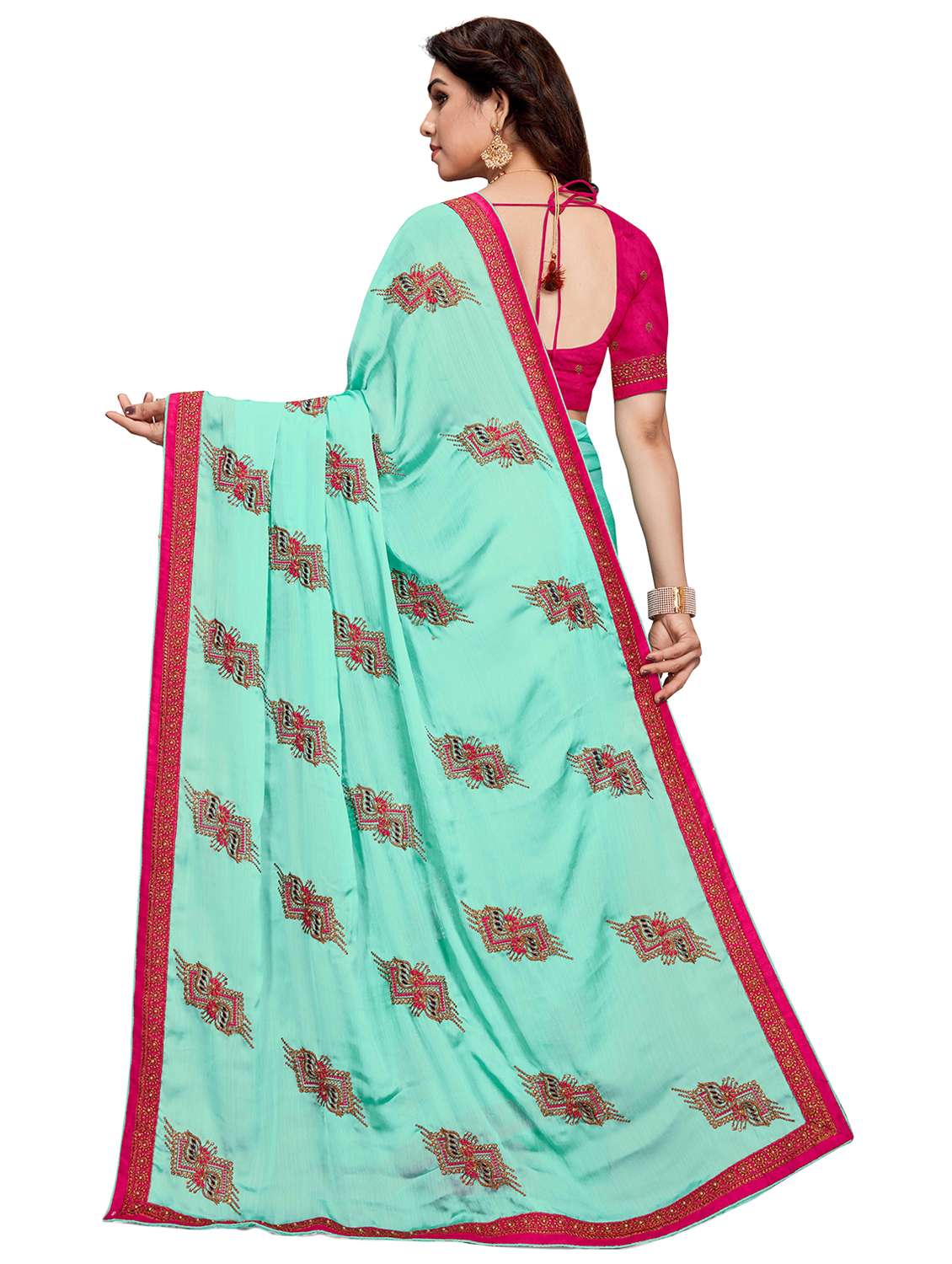 women's embroidered saree with blouse - 20306625 -  Standard Image - 1