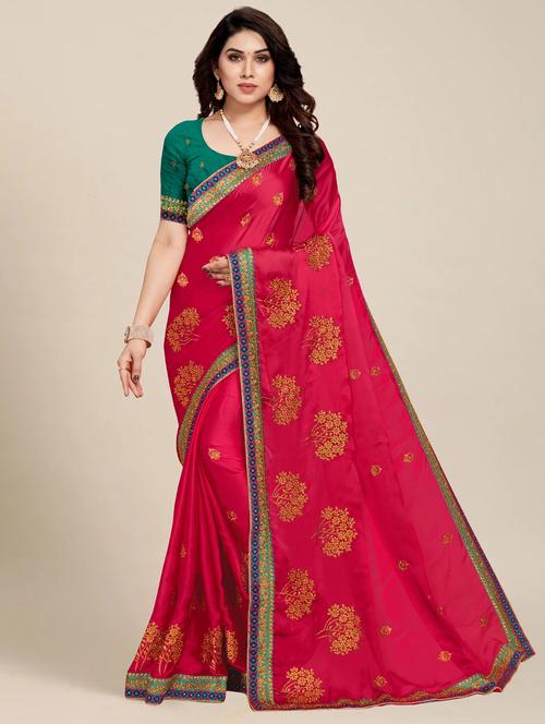 women's embroidered saree with blouse - 20306654 -  Standard Image - 0
