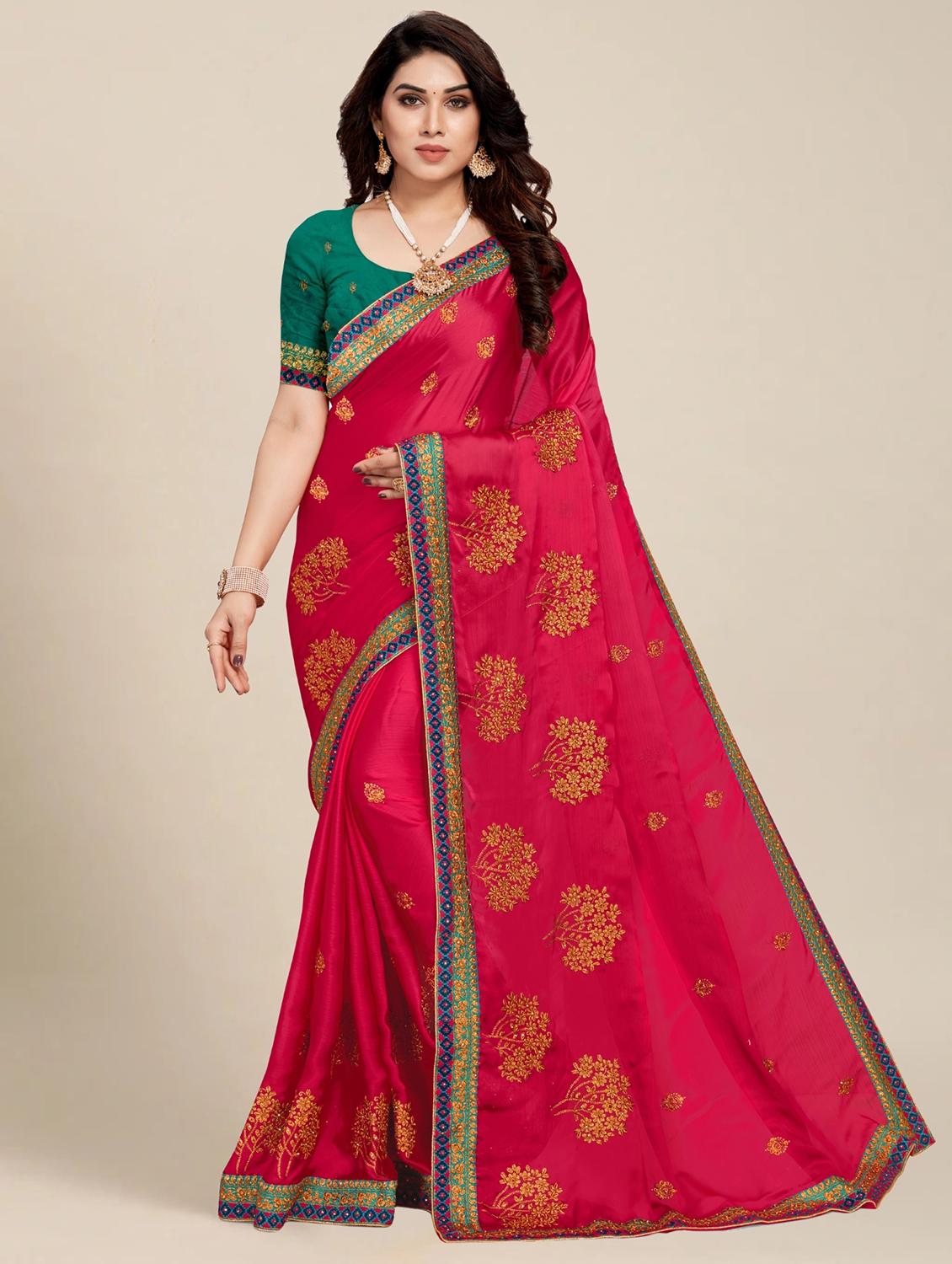 women's embroidered saree with blouse - 20306654 -  Zoom Image - 0