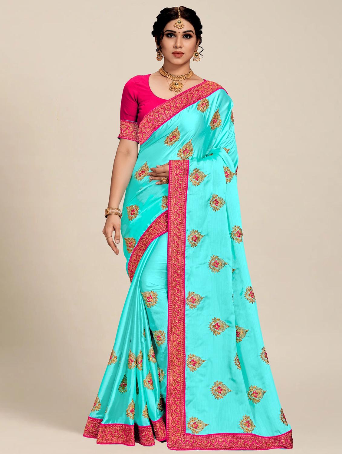 women's embroidered saree with blouse - 20306665 - Zoom Image - 0