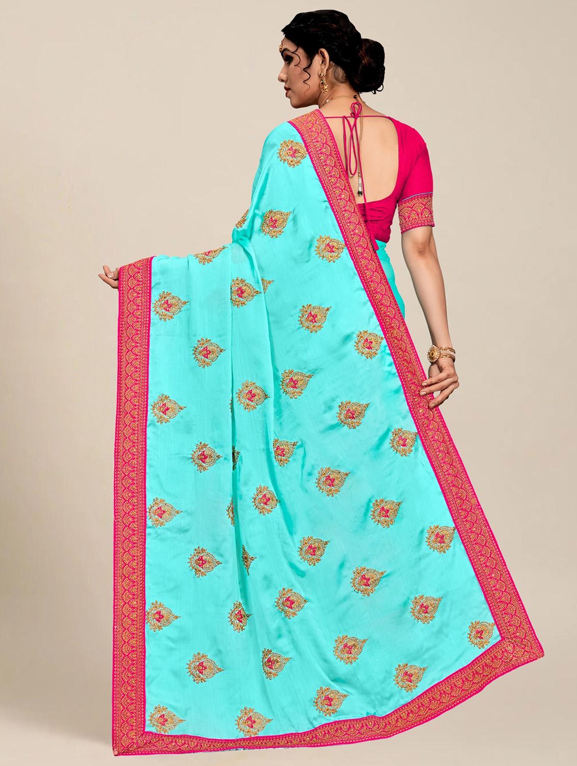 women's embroidered saree with blouse - 20306665 - Standard Image - 1