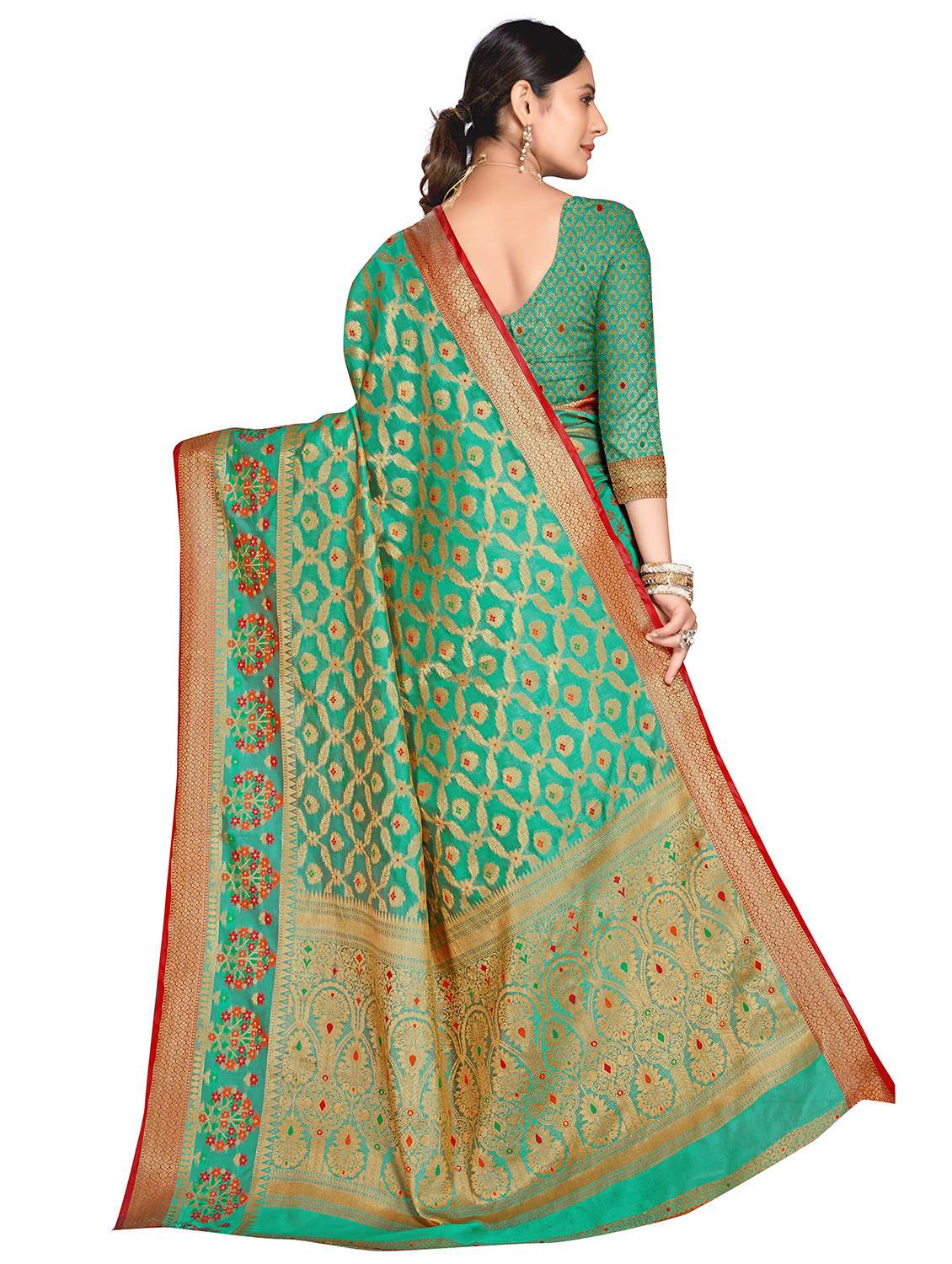 women's banarasi saree with blouse - 20306706 - Standard Image - 1