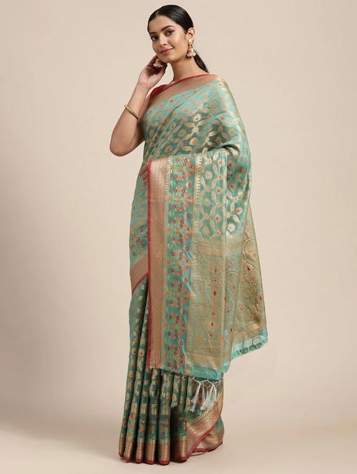 women's banarasi saree with blouse - 20306864 - Standard Image - 0