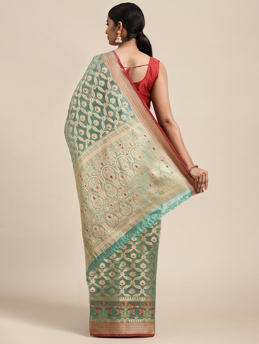 women's banarasi saree with blouse - 20306864 - Standard Image - 1