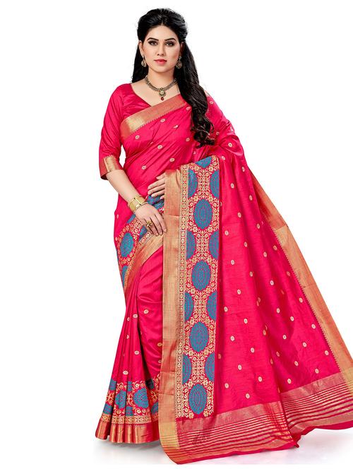 women's self design pink colored saree with blouse - 20306906 -  Standard Image - 0