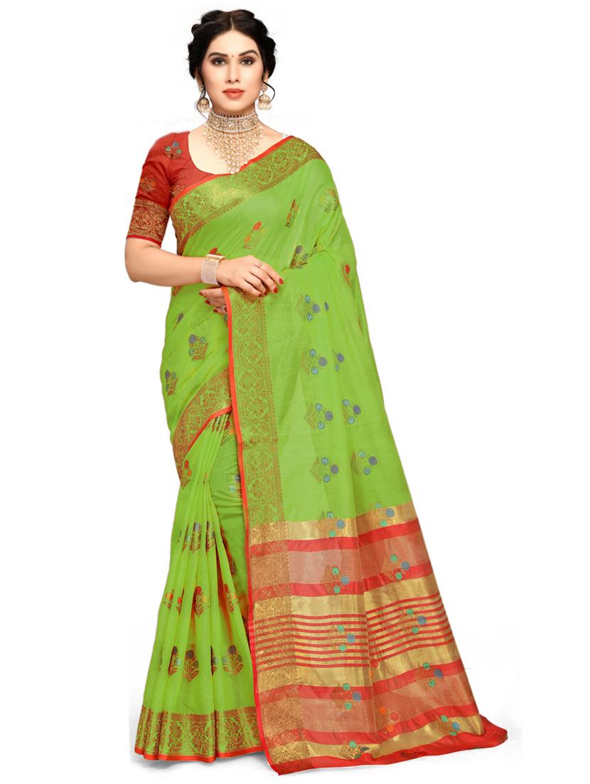 women's self design green colored saree with blouse - 20306989 - Zoom Image - 0