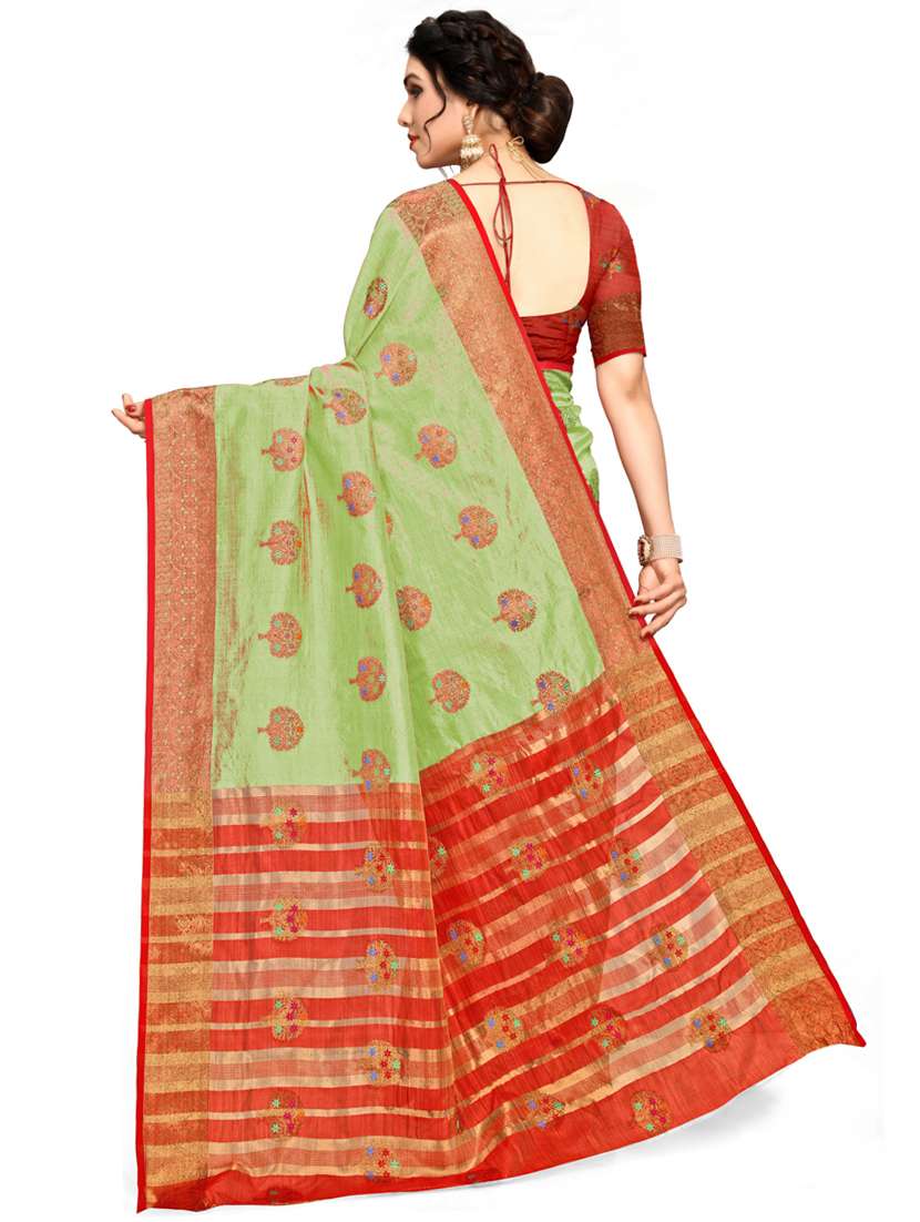 women's self design light green colored saree with blouse - 20307042 -  Standard Image - 1
